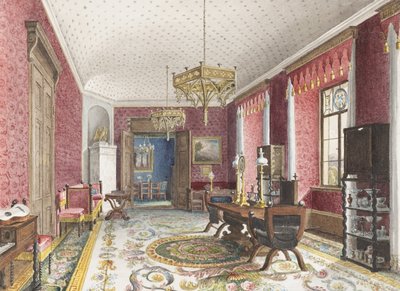 Das Rote Zimmer, Schloss Fischbach von Friedrich Wilhelm Klose